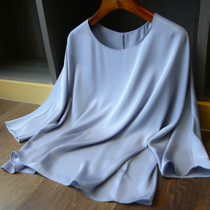 Double-sided Imitation Silk Shirt Korean Top