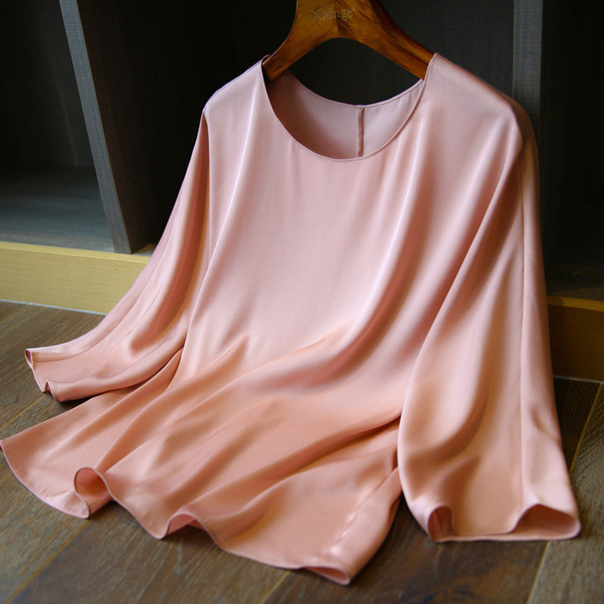 Double-sided Imitation Silk Shirt Korean Top