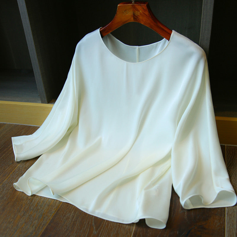 Double-sided Imitation Silk Shirt Korean Top