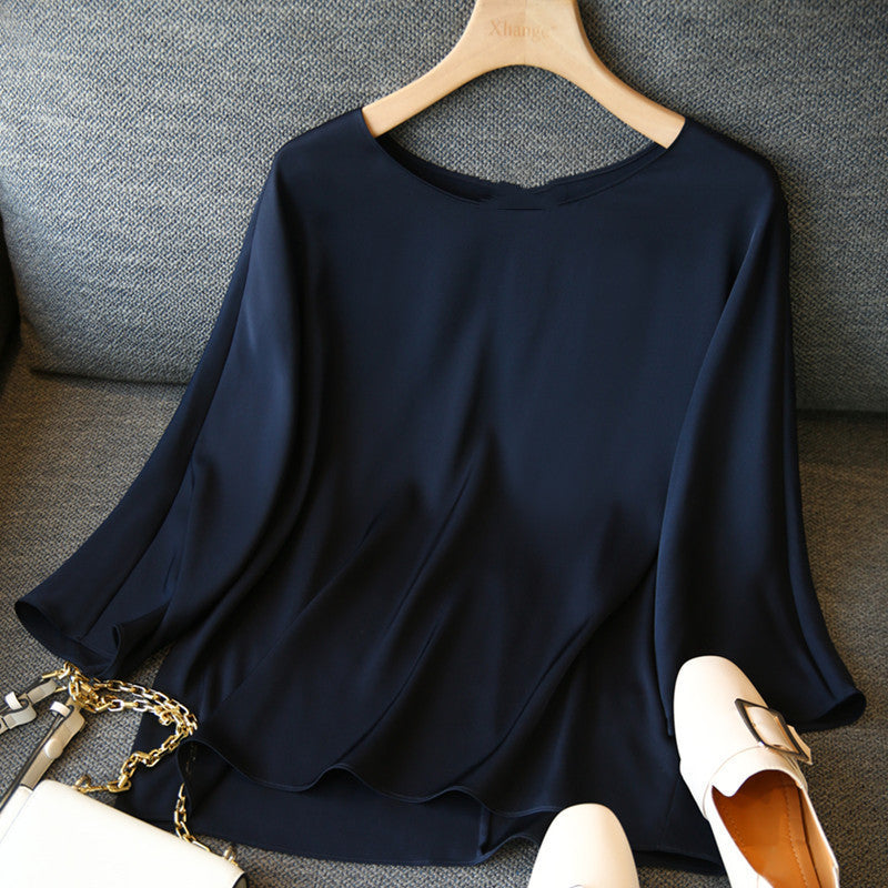 Double-sided Imitation Silk Shirt Korean Top