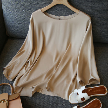 Double-sided Imitation Silk Shirt Korean Top