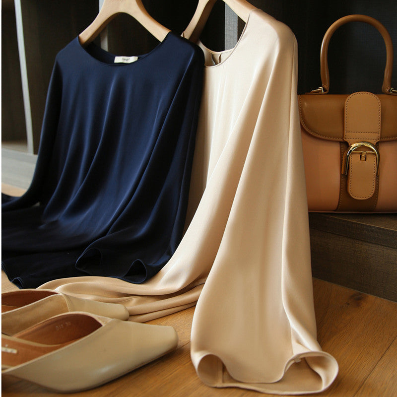 Double-sided Imitation Silk Shirt Korean Top