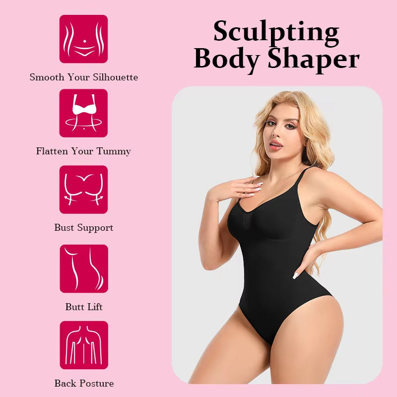 "SculptEase™ Seamless Shaping Bodysuit – Ultra-Slimming Faja Boyshort for Women (Plus Size Available